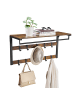 VASAGLE Wandgarderobe Barnet-old in Braun-Schwarz - (B)80 x (H)42 x (T)30 cm