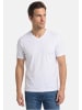 Redmond T-Shirt Basic in Schwarz / dunkelblau / weiß