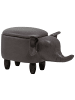Beliani Tierhocker ELEPHANT in Grau/Braun - (W) 70 x (H) 35 x (L) 32 cm