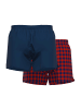 CECEBA Web-Boxershorts 2er Pack in Rot/Dunkelblau