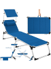 tectake klappbare Aluminium Sonnenliege, 220 x 60,5 x 34 cm, mit Seitentasche