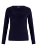 CASH-MERE.CH Seide Rundhals Pullover in Marine Blau