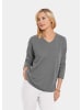 GOLDNER Kurzgröße:  Basicpullover mit V-Ausschnitt in grau