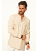 behype Langarmhemd - aus Leinen im Regular-Fit Tunikahmed in Beige