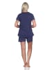 NORMANN Schlafanzug kurzarm Pyjama Shorty Tupfen Punkte Optik - 86445 in navy