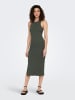 ONLY Figurbetontes Bodycon-Kleid Geripptes Midi Dress Ärmellos in Olive