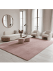 KADIMA DESIGN Teppich Kurzflor Unifarben Polyester Antirutsch Wohnzimmer in Rosa