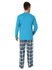 NORMANN Schlafanzug lang FlanellHose - 74960 in türkis