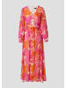 comma Kleid lang in Mehrfarbig-pink