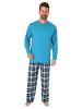 NORMANN Schlafanzug lang FlanellHose - 74963 in türkis