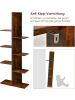 COSTWAY Bücherregal in Baumform 50x20x141cm in Braun