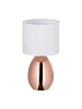relaxdays Tischlampe in Kupfer/ Weiß - (H)33,5 x Ø 18 cm