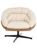 Beliani Sessel TRANUM  in Beige/Schwarz/Braun - (W) 85 x (H) 74 x (L) 78 cm
