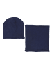 TupTam Unisex Kinder Beanie Mütze Schlauchschal Set in dunkelblau