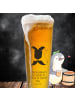 Mr. & Mrs. Panda Weizen Glas Igel händchenhaltend mit Spruch in Transparent