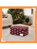 relaxdays Weihnachtskugel-Aufbewahrungsbox "Sterne" in Rot - (B)42,5 x (H)26,5 x (T)26 cm