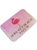 Mr. & Mrs. Panda Badematte Flamingo Stolz mit Spruch in Aquarell Pink
