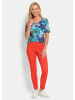 GOLDNER Shirt aus softer Baumwollmischung in blau / orange / gemustert
