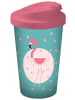 Geda Labels Coffee to go Becher Flamingo Punkte in Türkis - 400 ml