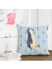 Mr. & Mrs. Panda Kuschel Kissen Pinguin mHerzieren ohne Spruch in Blau