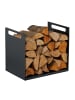 relaxdays Kaminholzregal in Schwarz - (B)35 x (H)40 x (T)30 cm