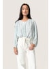 Soaked in Luxury Langarm-Bluse SLArjana Lockere Passform in Silver Blue Stroke Print