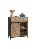 relaxdays Sideboard in Natur/ Schwarz - (B)70 x (H)80 x (T)30 cm