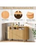 ABRIHOME Sideboard in Natur mit kühlschrankähnlichen Türen und verstellbaren Füßen