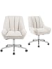 DUBI Möbel 2er-Set: Bürostuhl Mika-Megan in Creme - (B)60 x (H)86 x  (T)68 cm