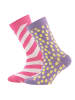 ewers 2er-Set Socken 2er Pack Ringel/Graphik in h.himbeere-blau violett