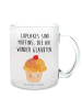 Mr. & Mrs. Panda Trinkglas Cupcake mit Spruch in Transparent