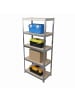 relaxdays Schwerlastregal in Silber - (B)60 x (H)180 x (T)30 cm