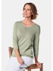 GOLDNER Strickpullover Unkomplizierter Pullover mit V-Ausschnitt in baummoos