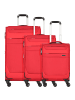 Worldpack Dublin 4 Rollen Kofferset 3-teilig mit Dehnfalte feuerrot