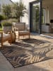 KADIMA DESIGN Teppich Outdoor VIGOLENO Boho botanisch Schlafzimmer Diele in Schwarz-Sandbraun