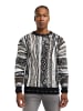 Carlo Colucci Jacquardpullover Dimani in Schwarz / Grau