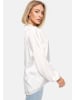 PM SELECTED Business Satin Bluse in Weiß