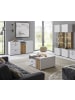 Furn.Design Couchtisch weiß matt, Eiche 90 cm, Wohnzimmertisch mit Stauraum und Soft-Close