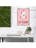 Mr. & Mrs. Panda Poster Einhorn Vegan mit Spruch in Rot Pastell