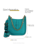 Florence Leder Umhängetasche, Citytasche Florence Tasche türkis ca. 22cm