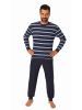 NORMANN Frottee Pyjama Schlafanzug Bündchen - 70670 in blau