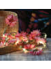 MARELIDA LED Lichterkette Dahlien Blüten Blumengirlande Timer L: 2,9m in pink