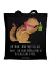 Mr. & Mrs. Panda Tote Bag Eichhörnchen Smoothie mit Spruch in Schwarz
