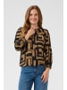Kaffe Langarm-Bluse KAlorina Regular fit in Black/Toasted Coconut Graphic