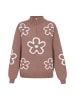 Swirly Women Sweater in Brown Beige