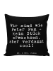 Mr. & Mrs. Panda Sofakissen Wir sind wie Peter... mit Spruch in Schwarz