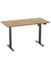 VCM  Schreibtisch Lona elektrisch verstellbar 110 x 80 in Schwarz / Honig-Eiche