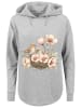 F4NT4STIC Oversized Hoodie Vogelnest Blumen in grau
