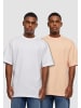Urban Classics T-Shirts in softapricot+white