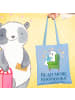 Mr. & Mrs. Panda stofftasche baumwolle Gespenst  Buch  mit Spruch in Sky Blue
